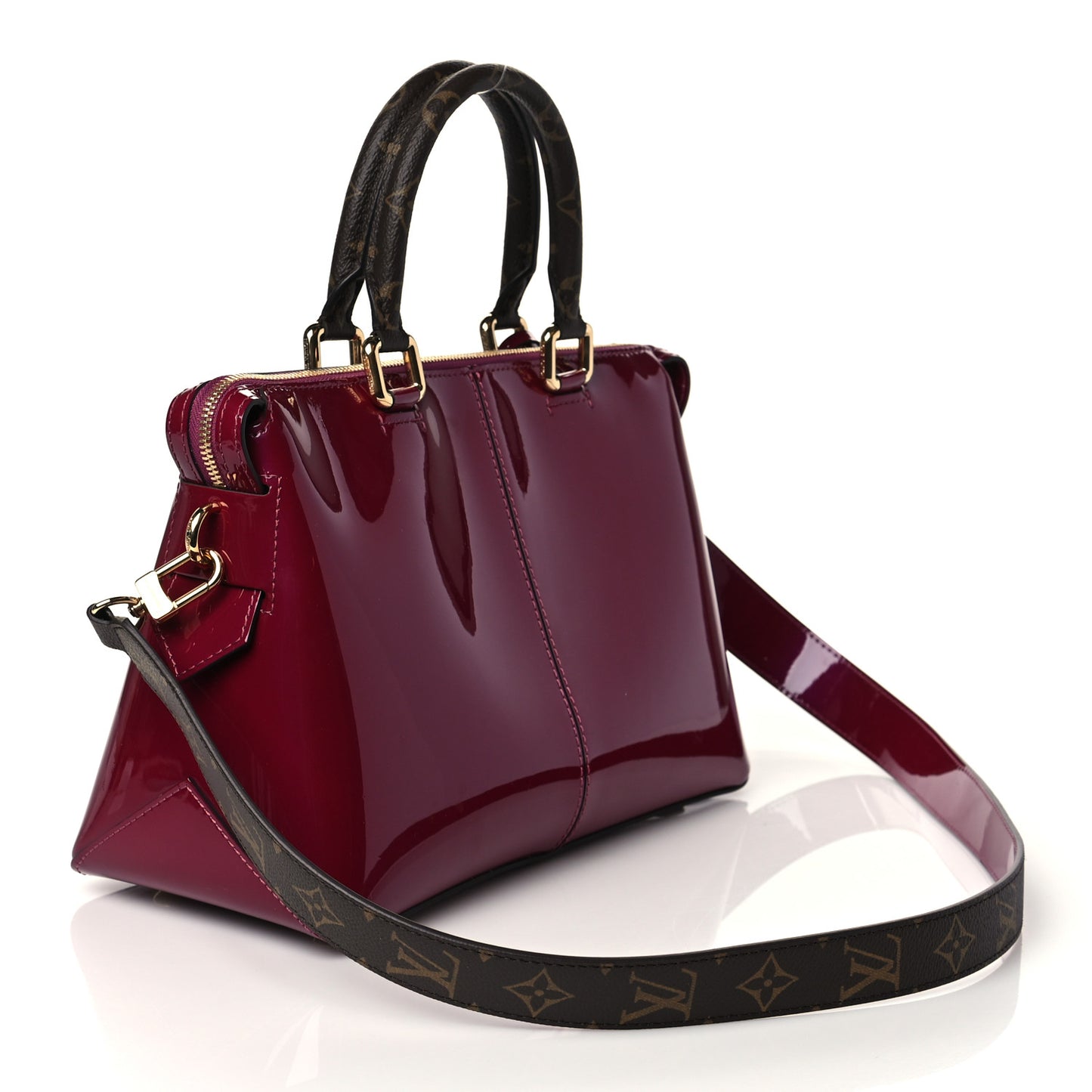 Patent Calfskin Miroir Tote Magenta