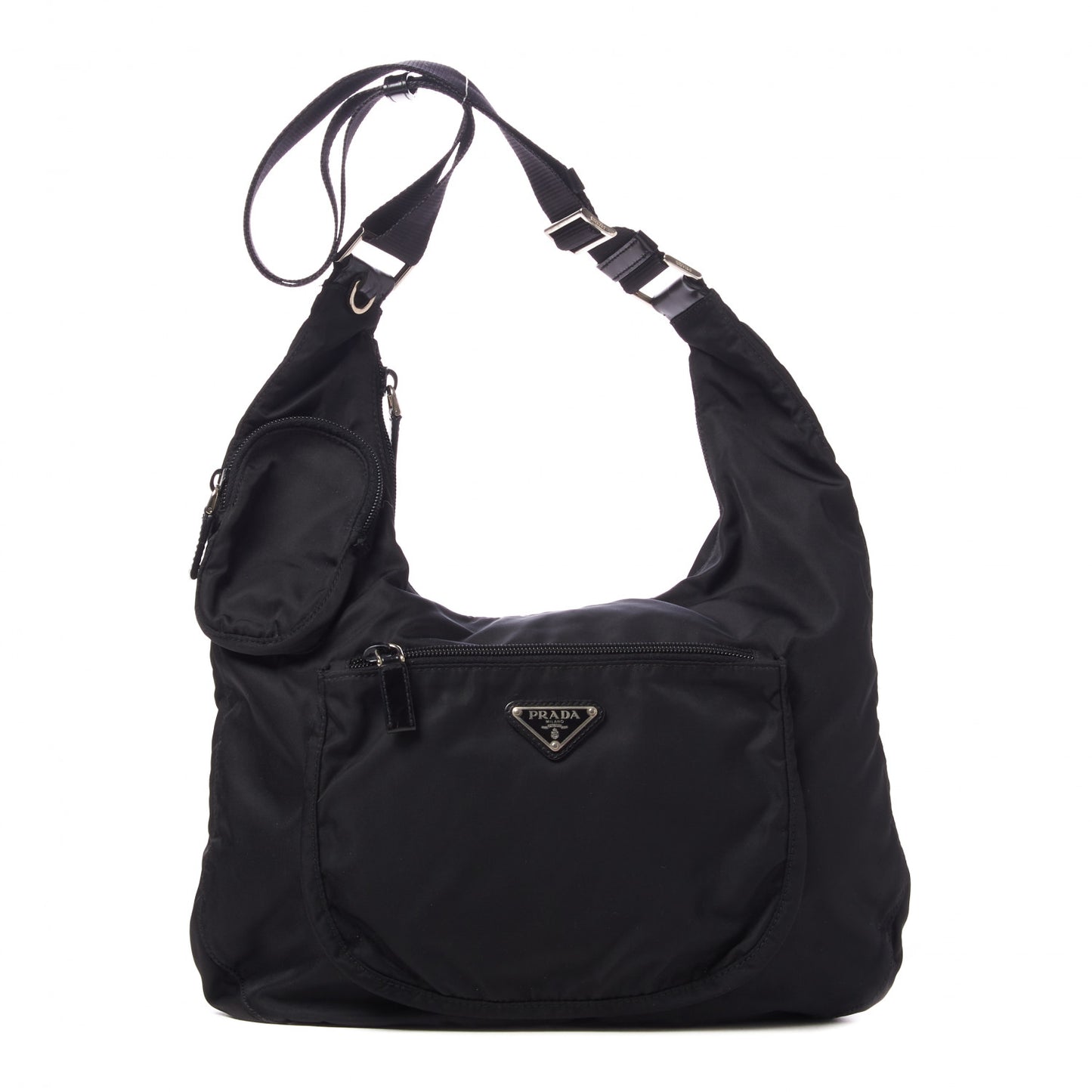 Nylon Tessuto Messenger Bag Black