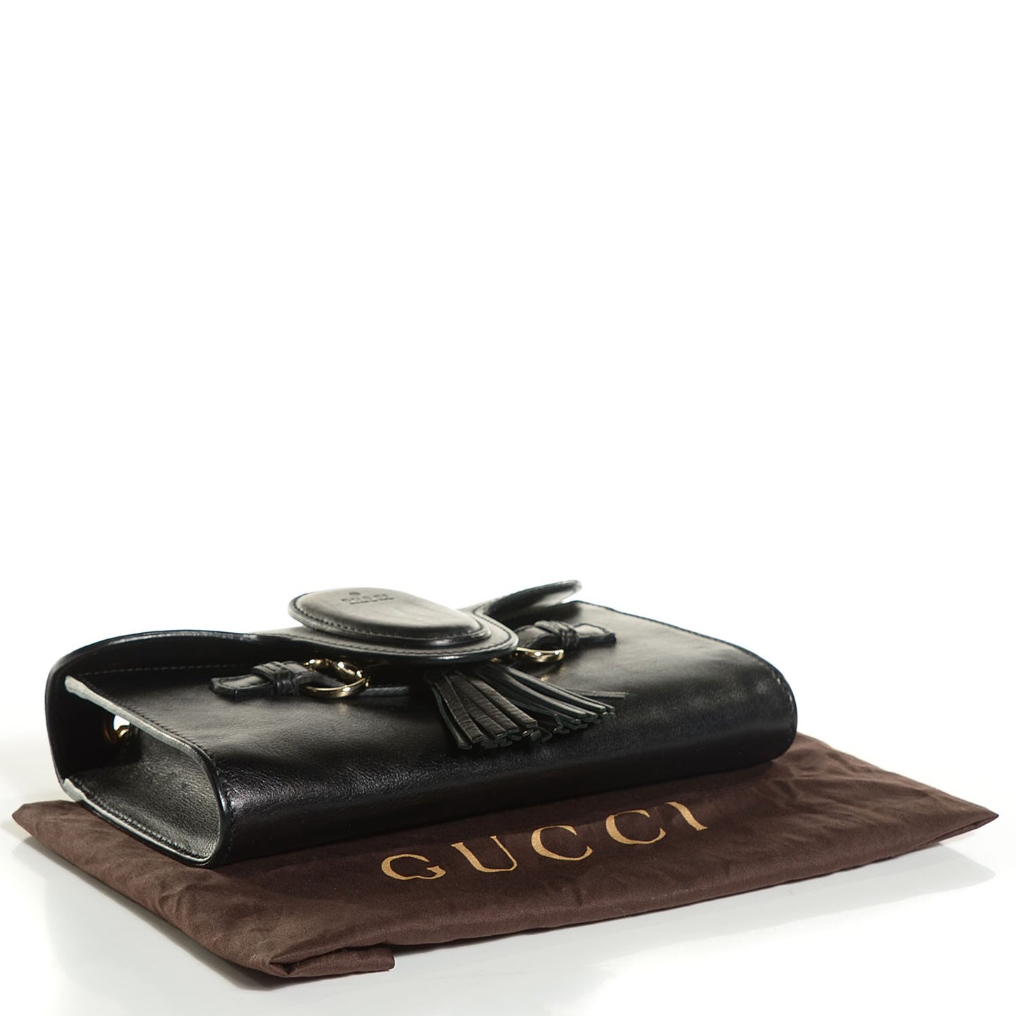 Calfskin Medium Emily Shoulder Bag Black