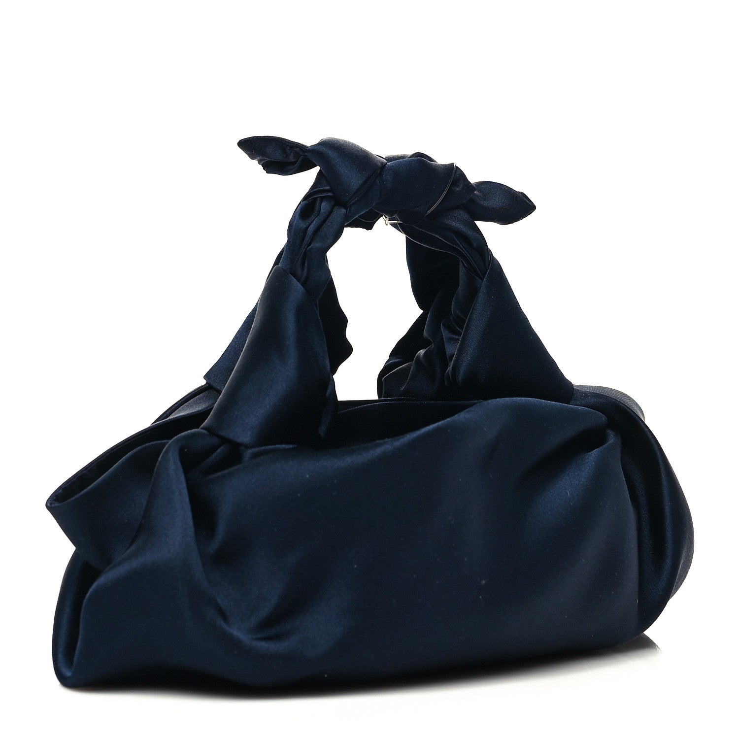 The Row Satin Small Ascot Bag Navy 3 of 9