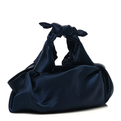 The Row Satin Small Ascot Bag Navy 3 of 9