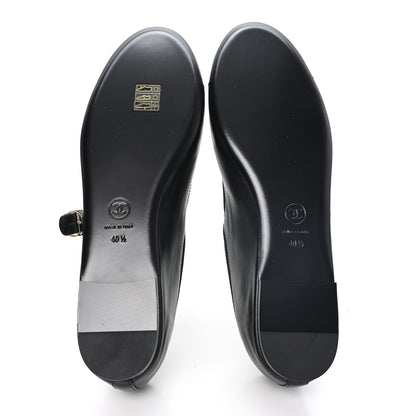 Chanel Lambskin Mary Jane Flats 40.5 Black 6 of 10