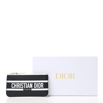 Christian Dior Calfskin Vibe Zip Key Wallet Blue White 8 of 8