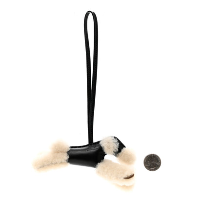 Hermes Milo Lambskin Shearling Budy Charm Black 2 of 4
