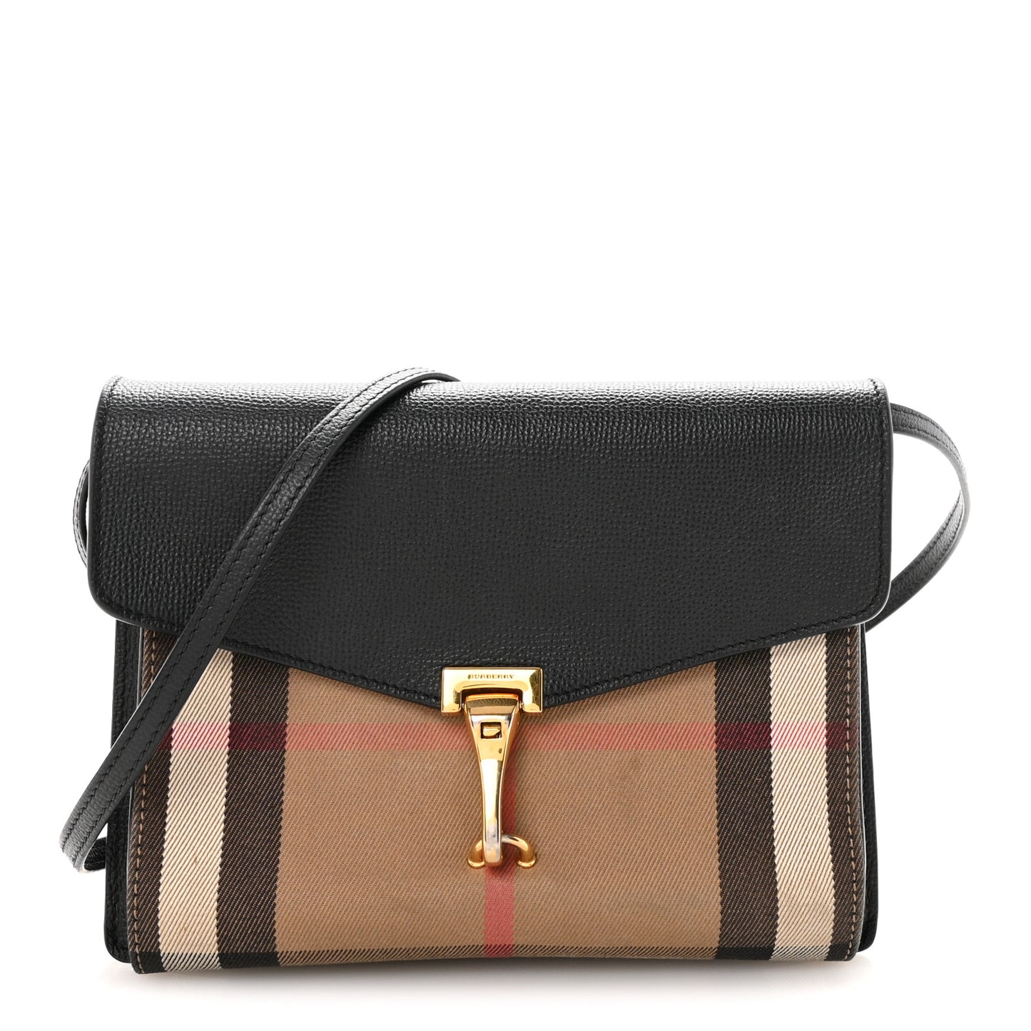 Derby Calfskin House Check Small Macken Crossbody Bag Black Black