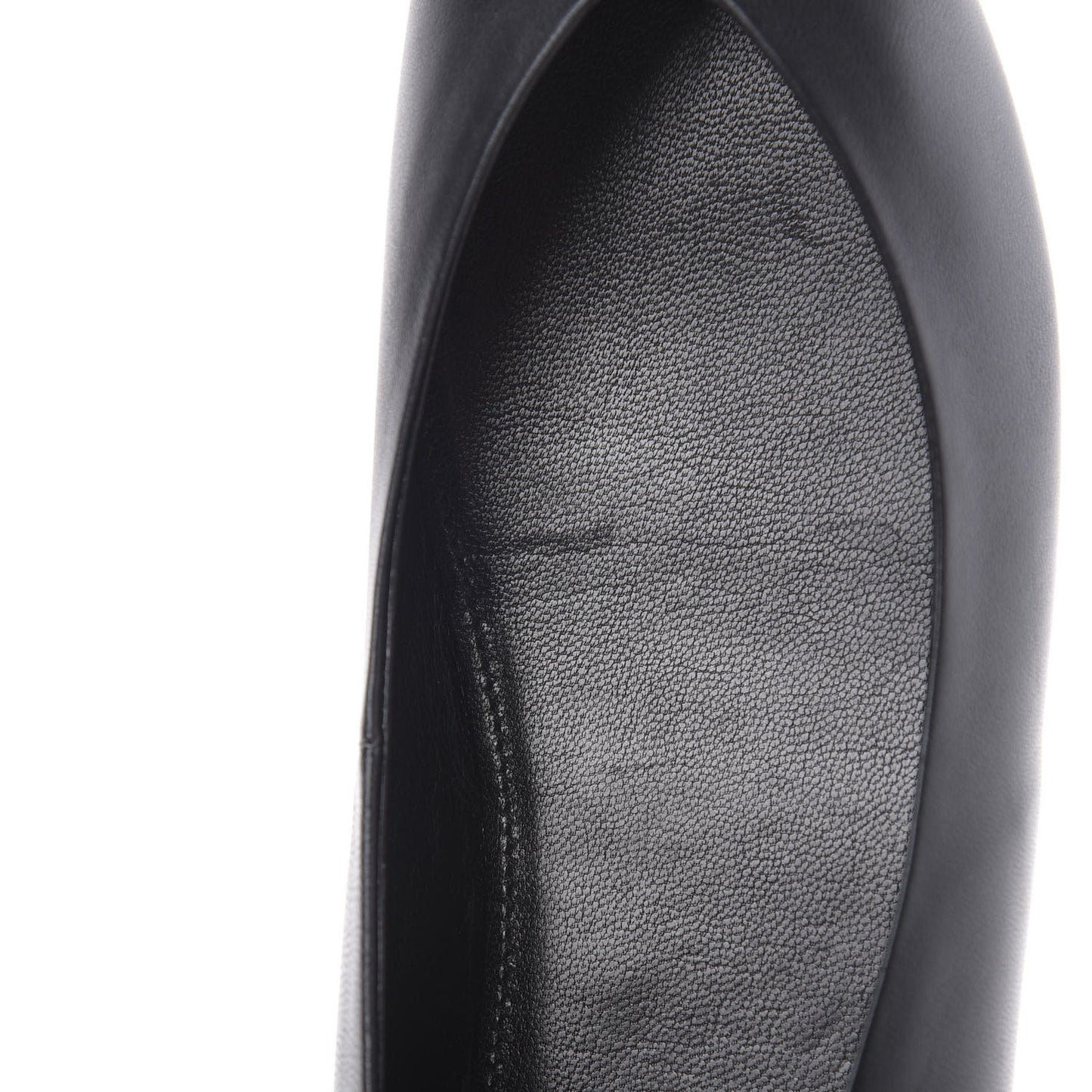 Calfskin BB Knife Pointy Toe Ballerina Flats 38 Black