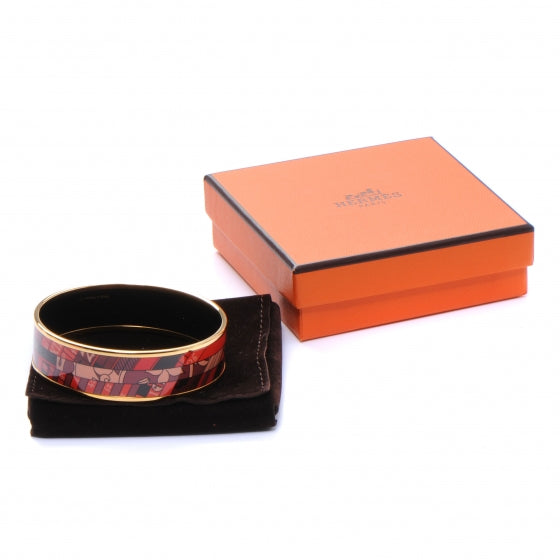 Enamel Printed Dies et Hore Wide Bracelet 65