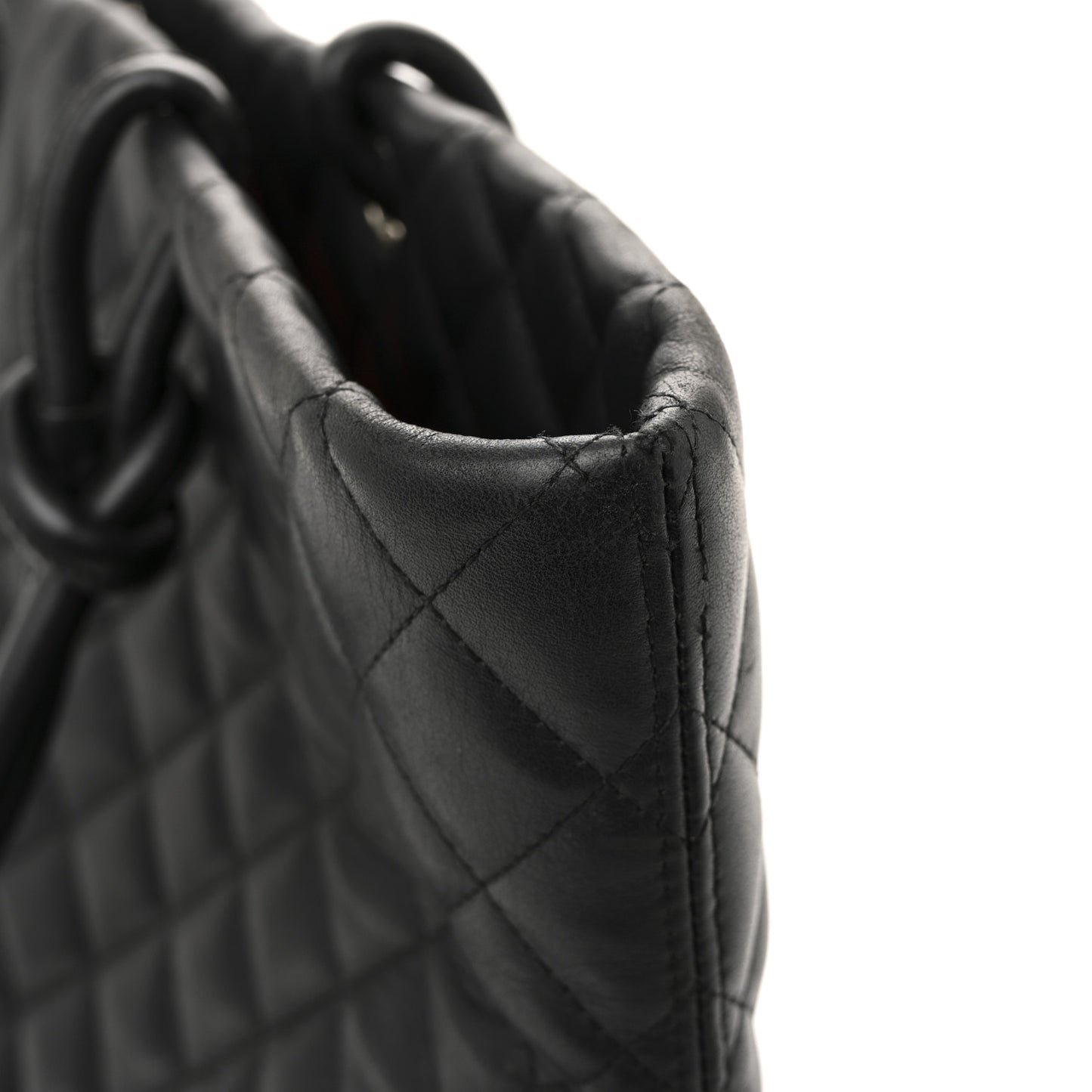 Calfskin Quilted Large Cambon Tote Black