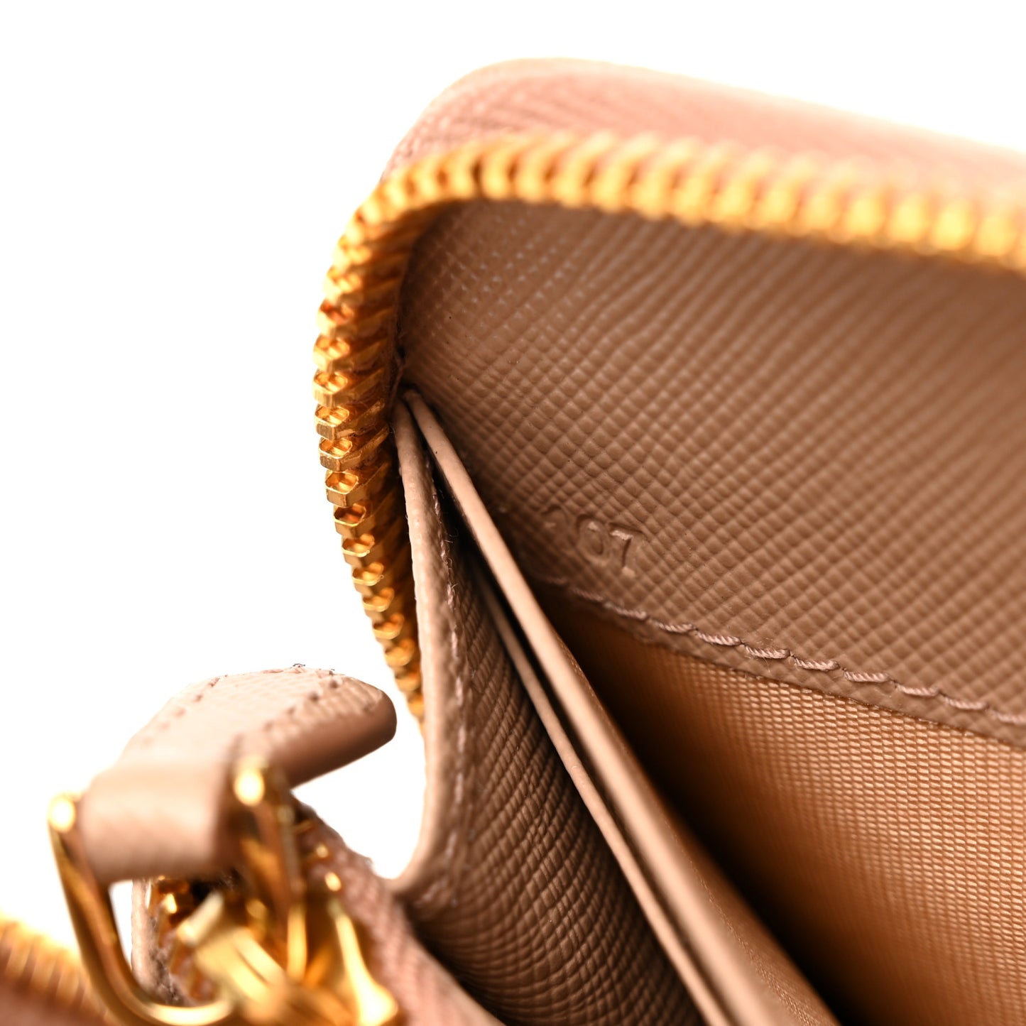 Saffiano Metal Zip Around Wallet Cammeo