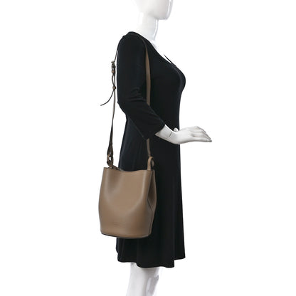 Burberry Calfskin Small Lorne Bucket Crossbody Natural 2 of 8