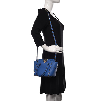 Valentino Garavani Vitello Mini Rockstud Double Handle Tote Light Sapphire 3 of 11