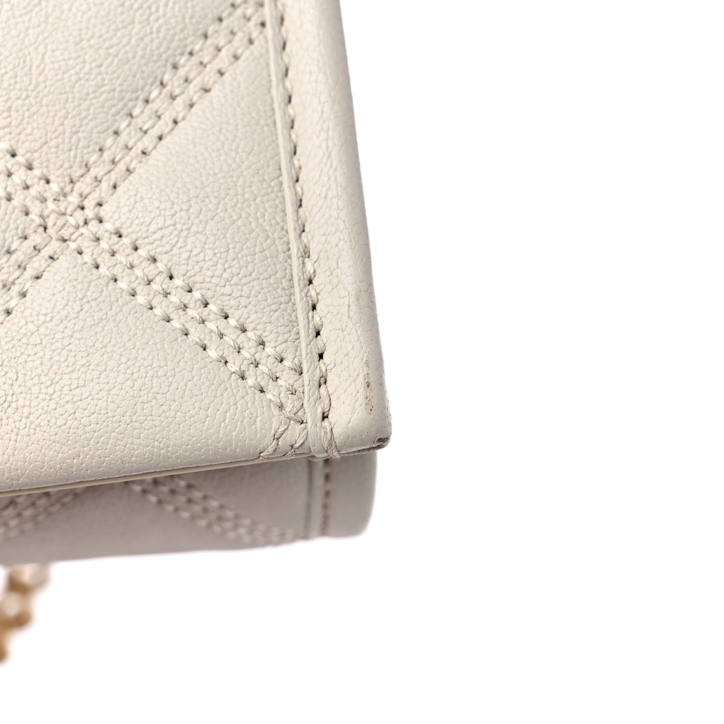 Lambskin Diamond Quilted Becky Belt Bag White