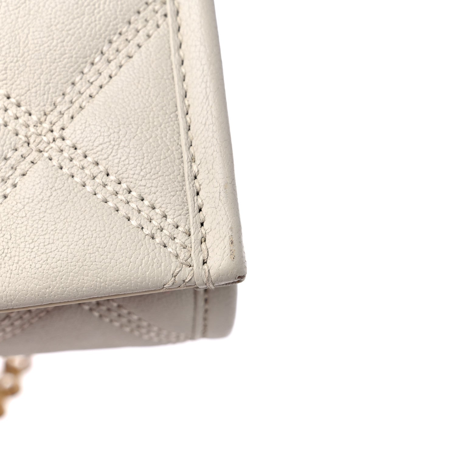 Saint Laurent Lambskin Diamond Quilted Becky Belt Bag White 9 of 11