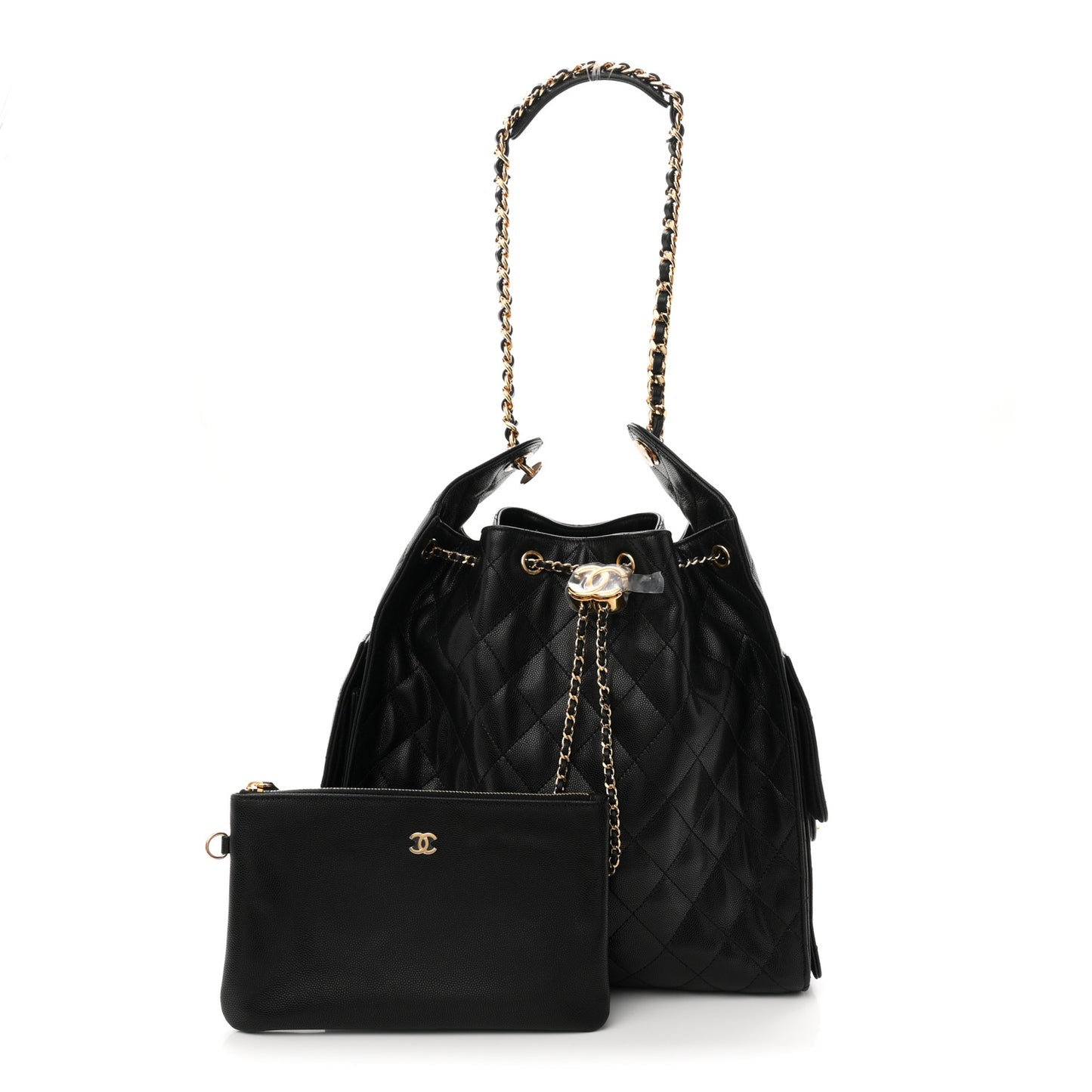 Caviar Quilted Medium Chanel 25 Handbag Black