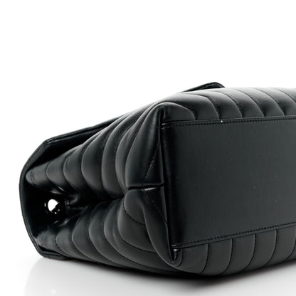 Saint Laurent Calfskin Y Quilted Monogram Monochrome Medium Loulou Chain Satchel Black 10 of 12