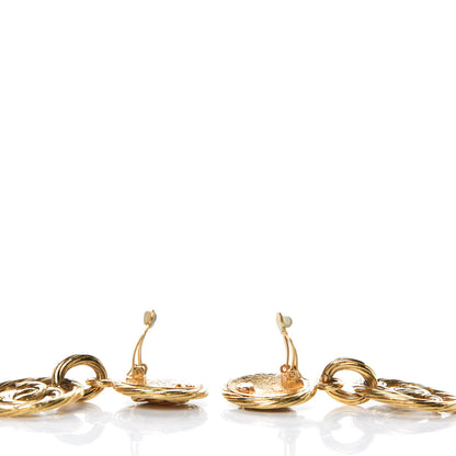 Chanel CC Large Drop Clip On Earrings Gold 3 of 6