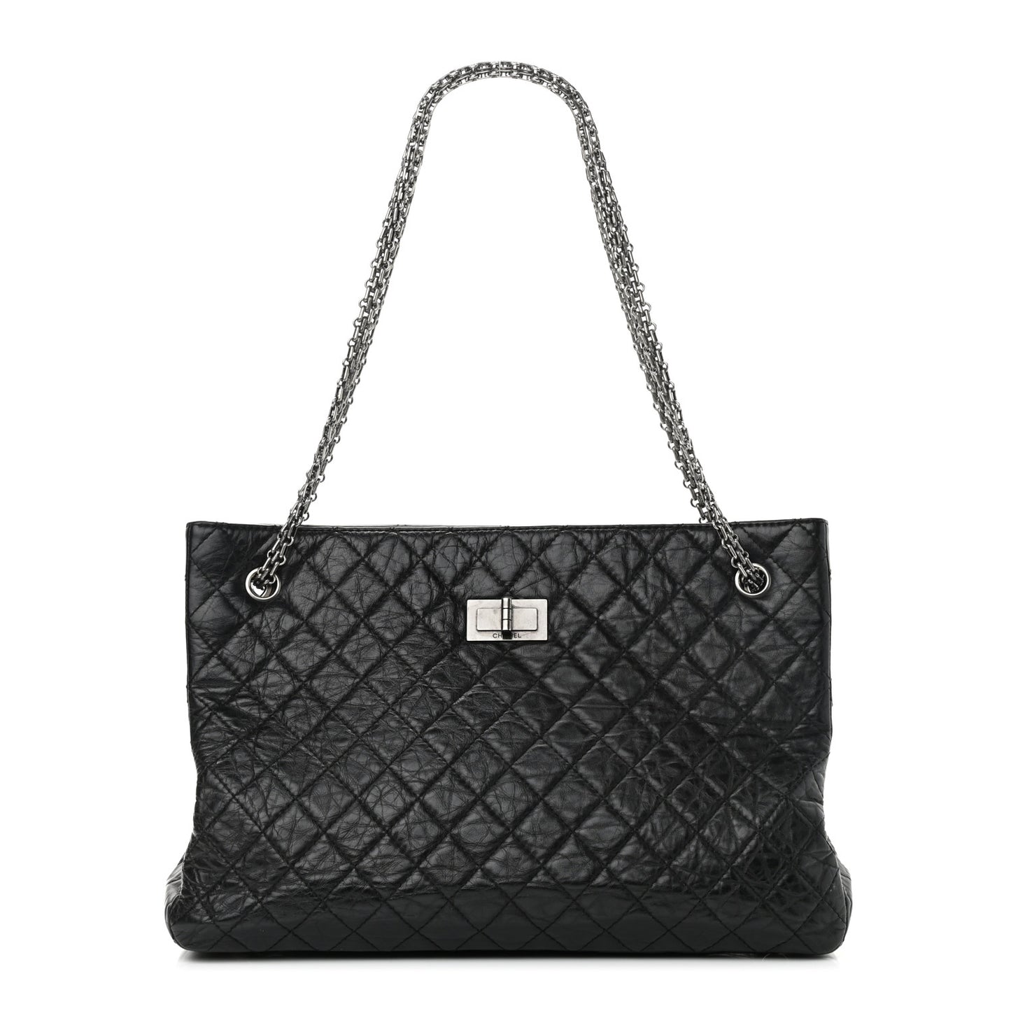 Aged Calfskin Reissue 2.55 Tote Black
