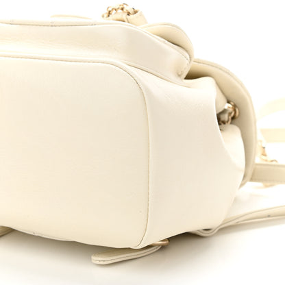 Chanel Glazed Aged Calfskin Quilted Small Duma Drawstring Backpack White 10 of 12