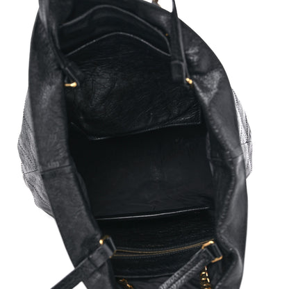 Lanvin Crinkled Calfskin Quilted Carry Me Tote Black 5 of 11