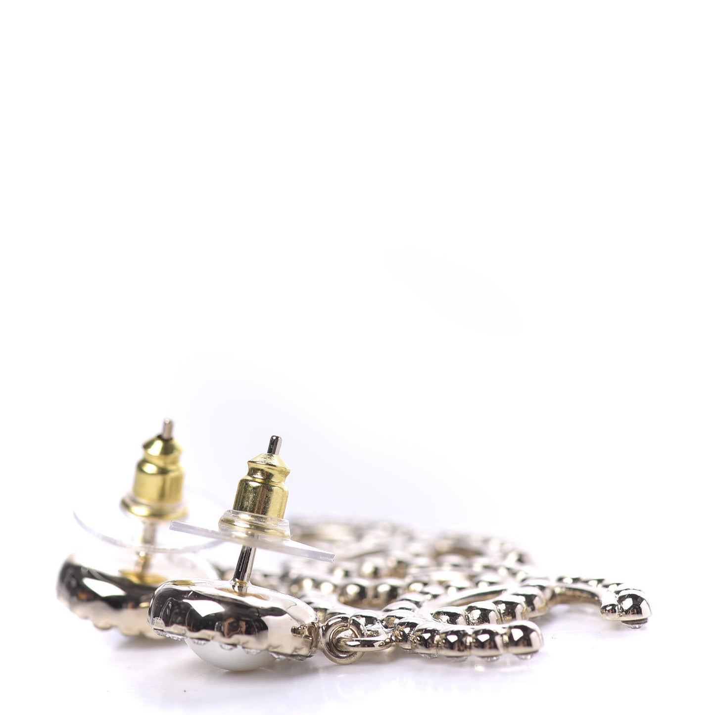 Crystal Pearl Bow-tiful CC Drop Earrings Gold