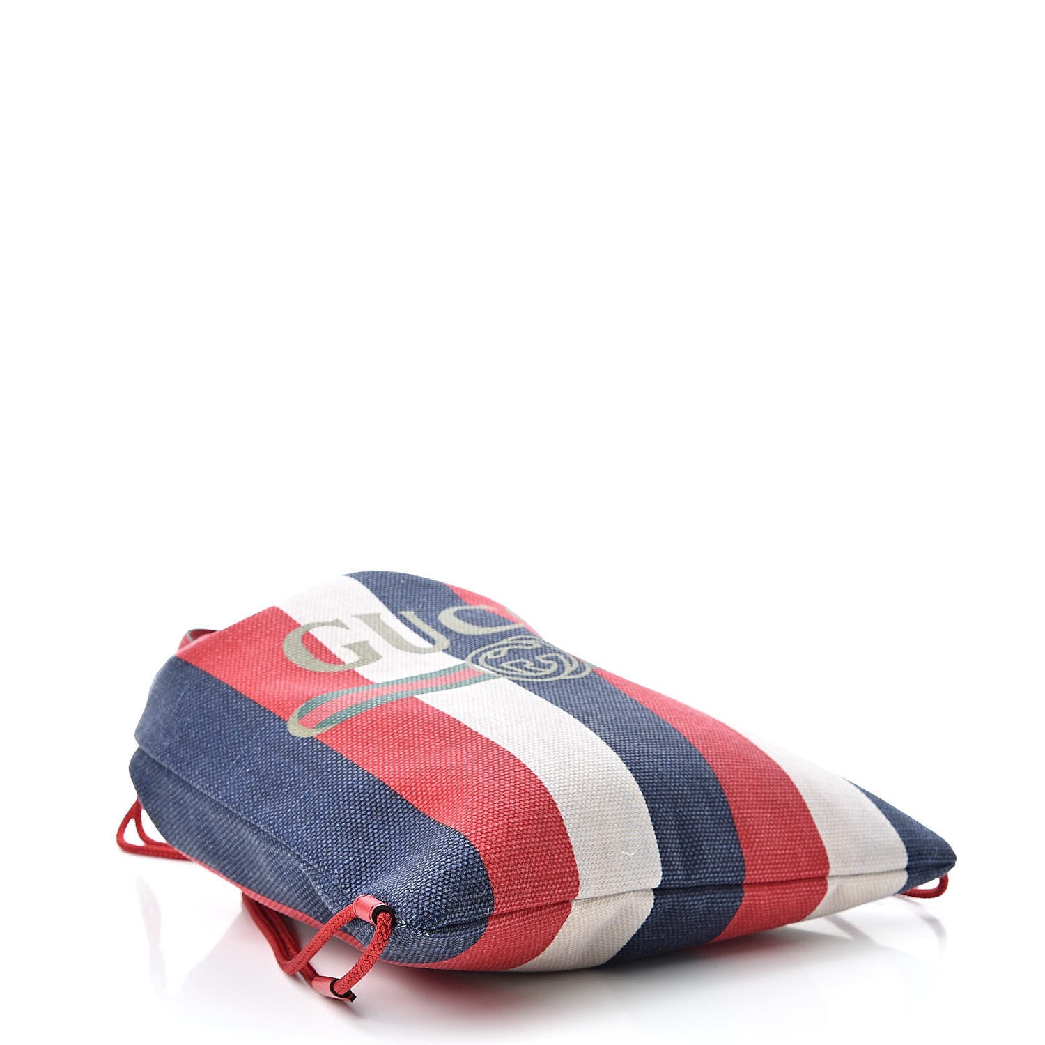 Gucci Canvas Logo Sylvie Stripe Drawstring Backpack Red 4 of 10