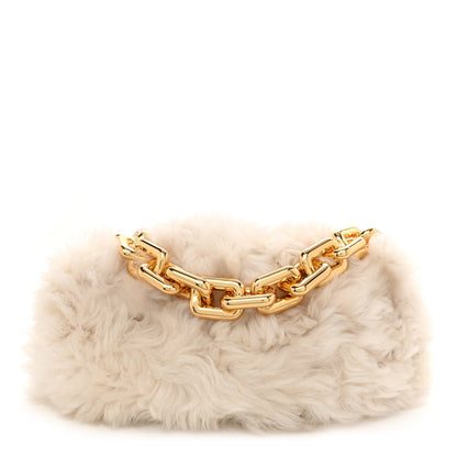 Bottega Veneta Shearling Lambskin The Pouch Chain White 1 of 8