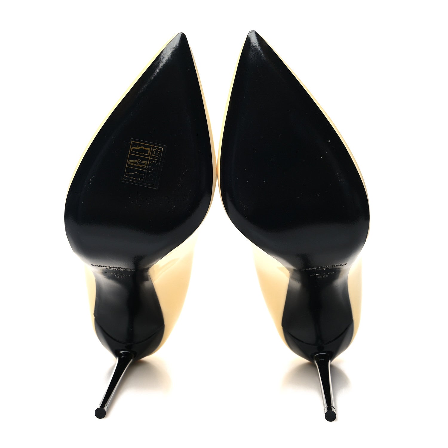 Saint Laurent Patent Calfskin Teddy High Vamp 105 Pumps 38 Porcellana 5 of 8