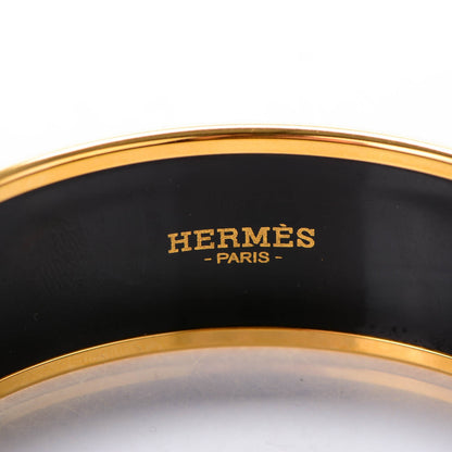 Hermes Enamel Printed Wide Grand Apparat Bracelet 62 Blanc 5 of 6