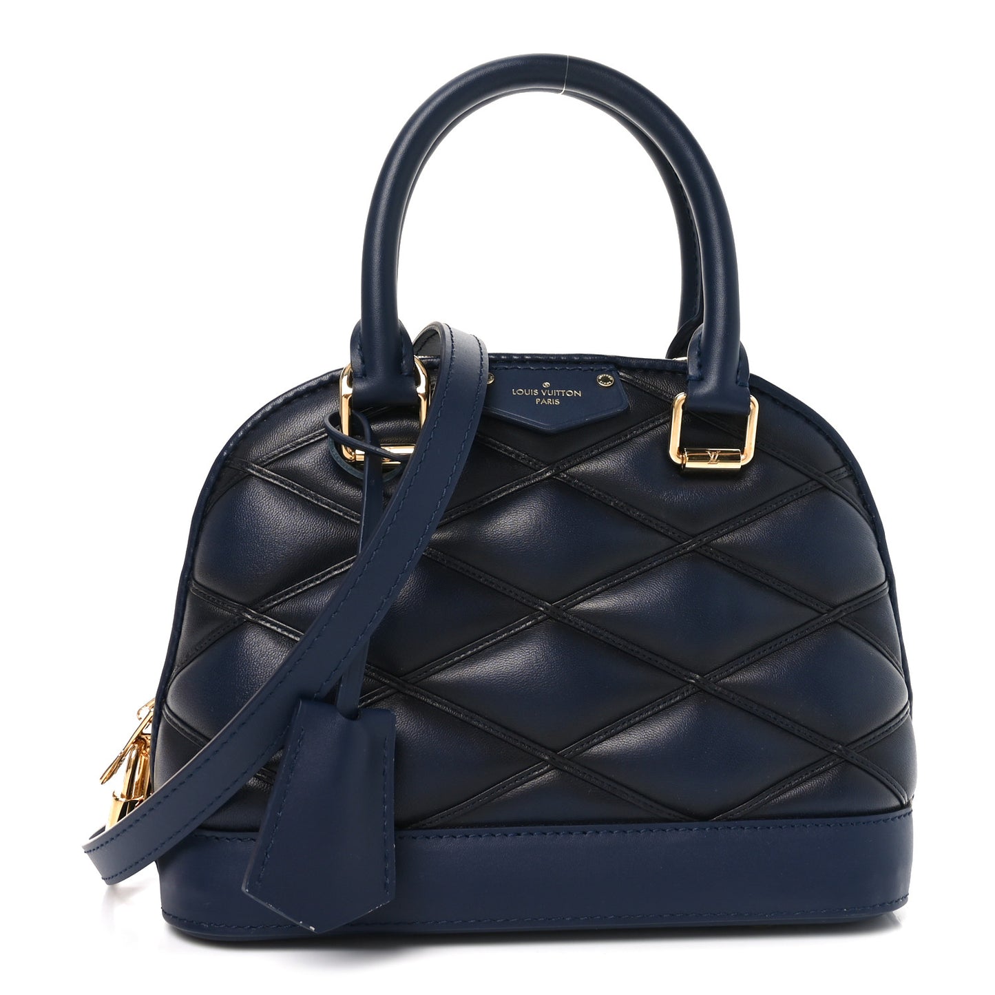 Lambskin Malletage Alma BB Navy Blue