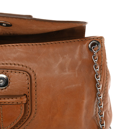 Prada Vitello Phenix Flap Chain Bag Brown 14 of 17