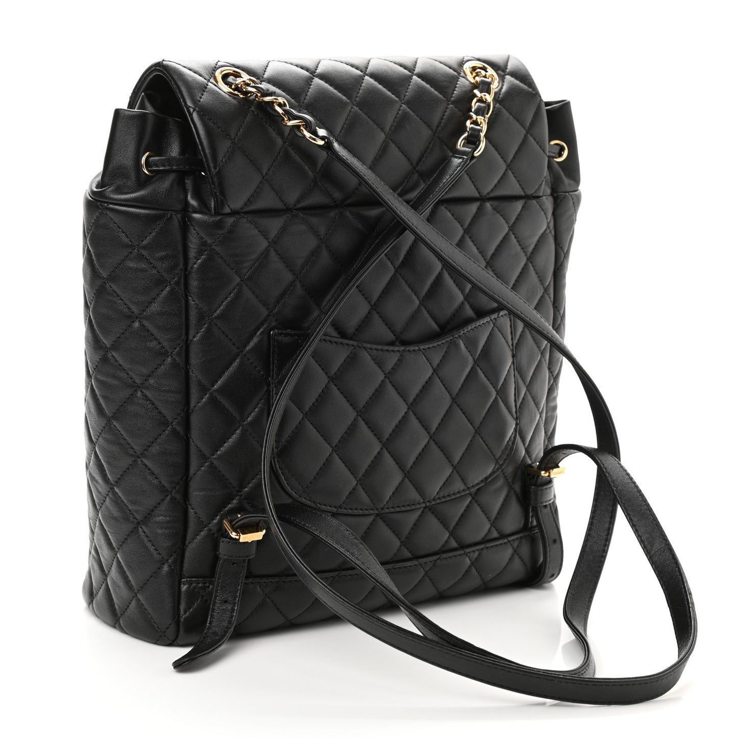 Lambskin Quilted Large Urban Spirit Backpack Black