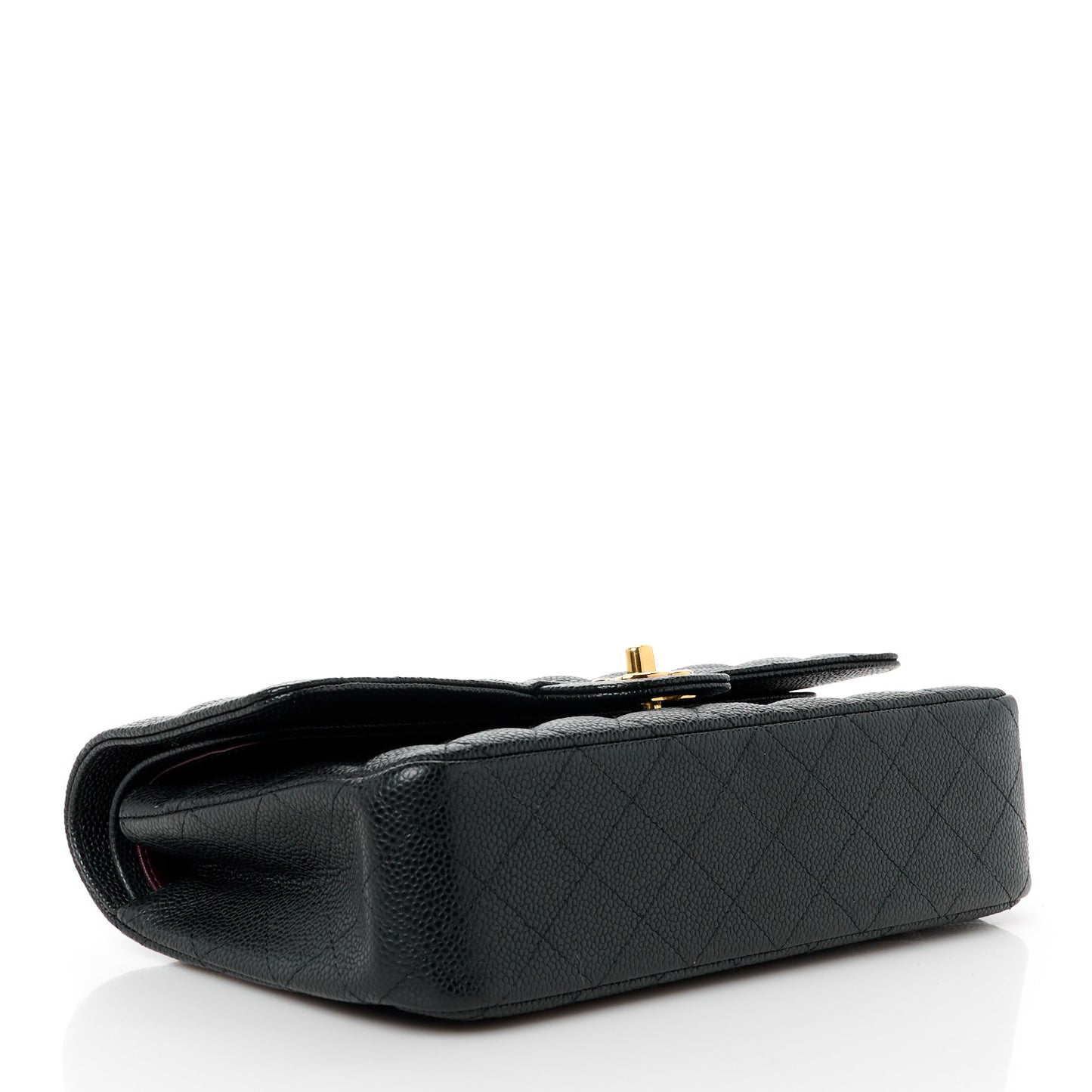 Caviar Quilted Medium Double Flap Black