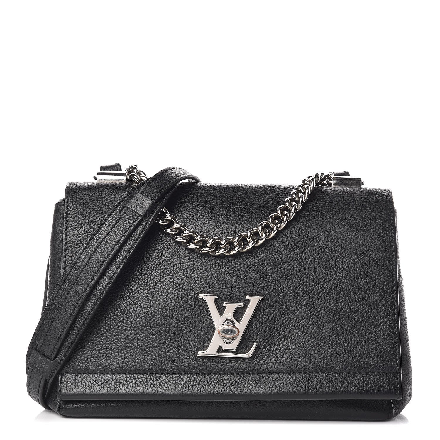 Louis Vuitton Calfskin Lockme II Chain Bag BB Black 1 of 10