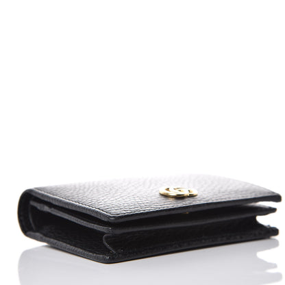 Gucci Pebbled Calfskin GG Marmont Card Case Black 4 of 7