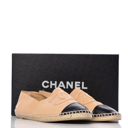 Chanel Lambskin CC Espadrilles 42 Beige Black 12 of 12