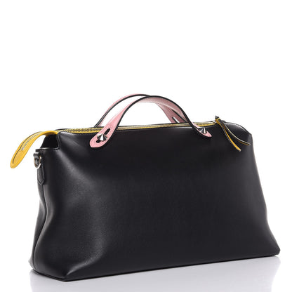 Fendi Vitello Dolce 4 Color Large By The Way Boston Bag Black Multicolor 3 of 11