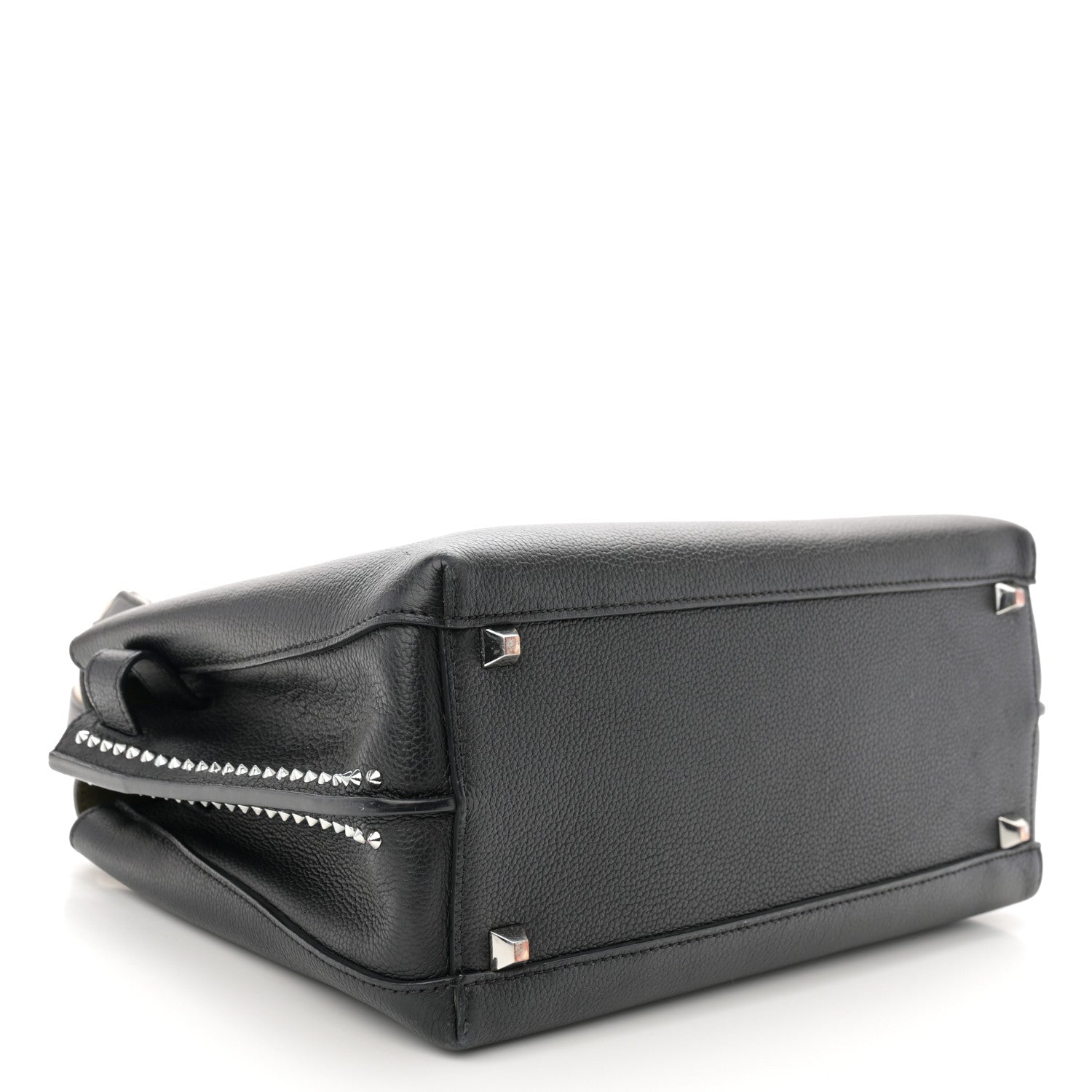 MCM Grained Calfskin Studded Medium Milla Tote Black 4 of 13