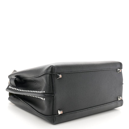 MCM Grained Calfskin Studded Medium Milla Tote Black 4 of 13