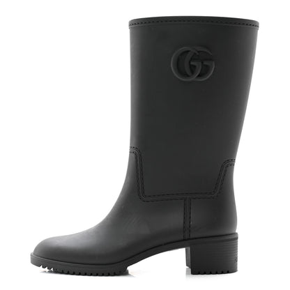Gucci Rubber Double G Womens Rain Boots 39 Black 1 of 11