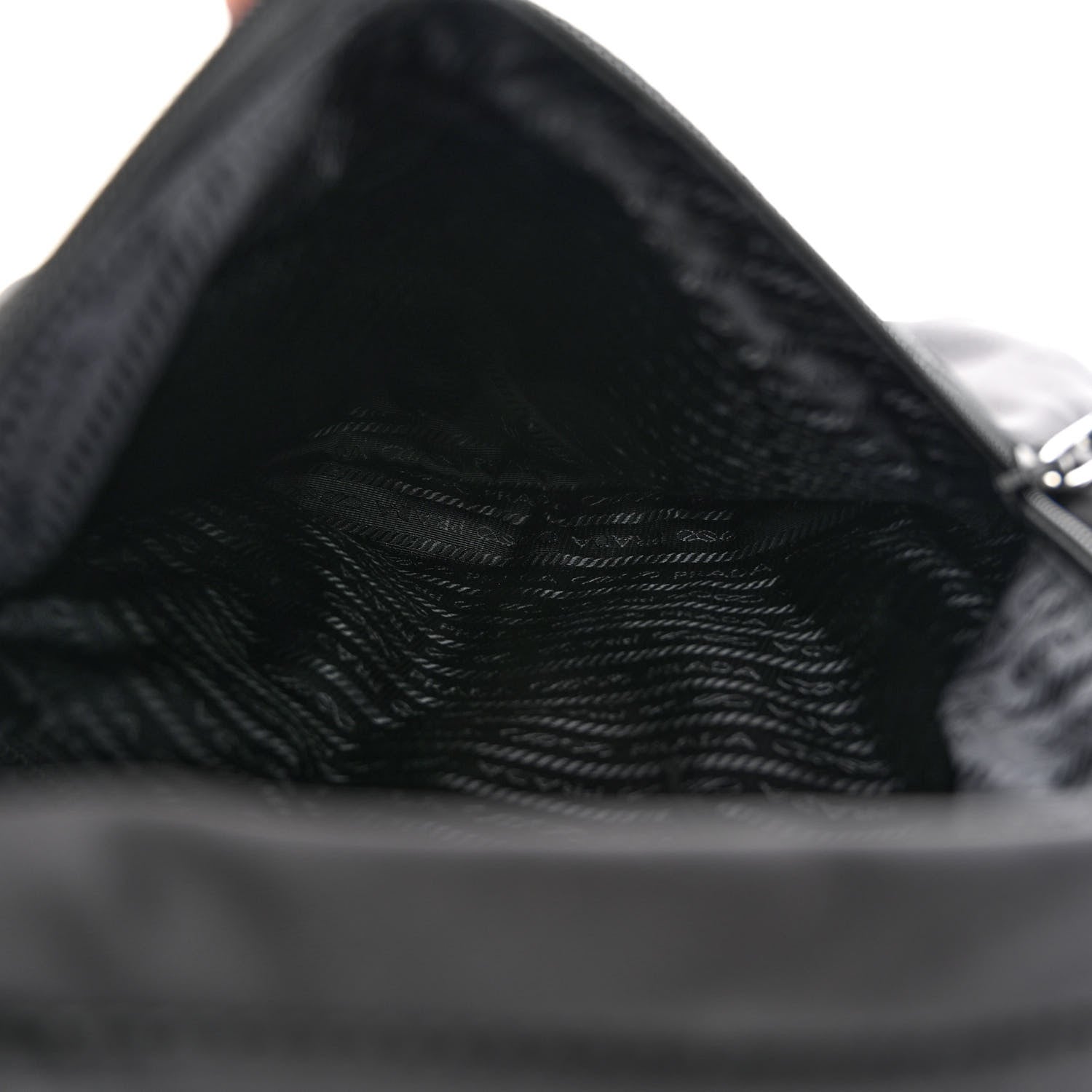 Prada Re-Nylon Vitello Metal Triangle Logo Sling Backpack Black 5 of 10