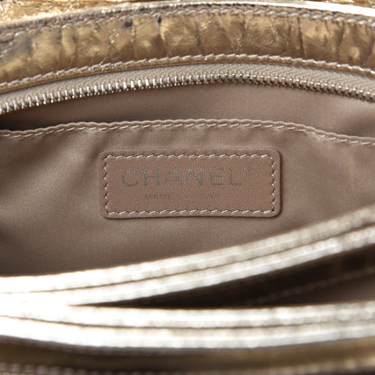 Chanel Metallic Crackled Calfskin Medium Clam's Pocket Flap Gold 10 of 13