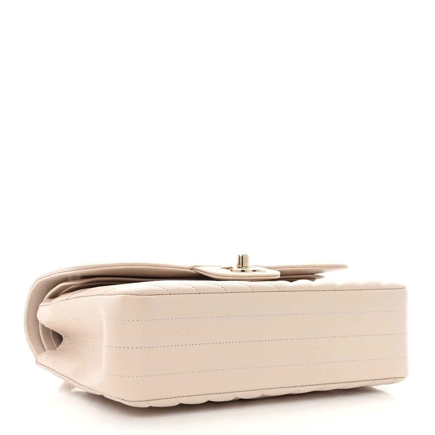 Chanel Caviar Chevron Quilted Small Double Flap Beige 4 of 11