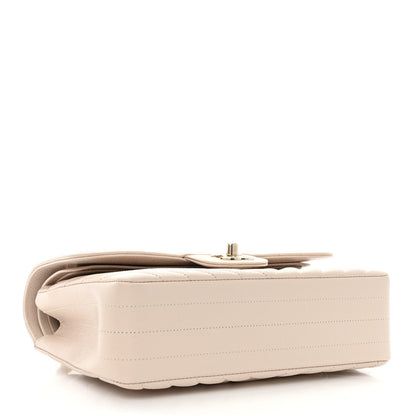 Chanel Caviar Chevron Quilted Small Double Flap Beige 4 of 11