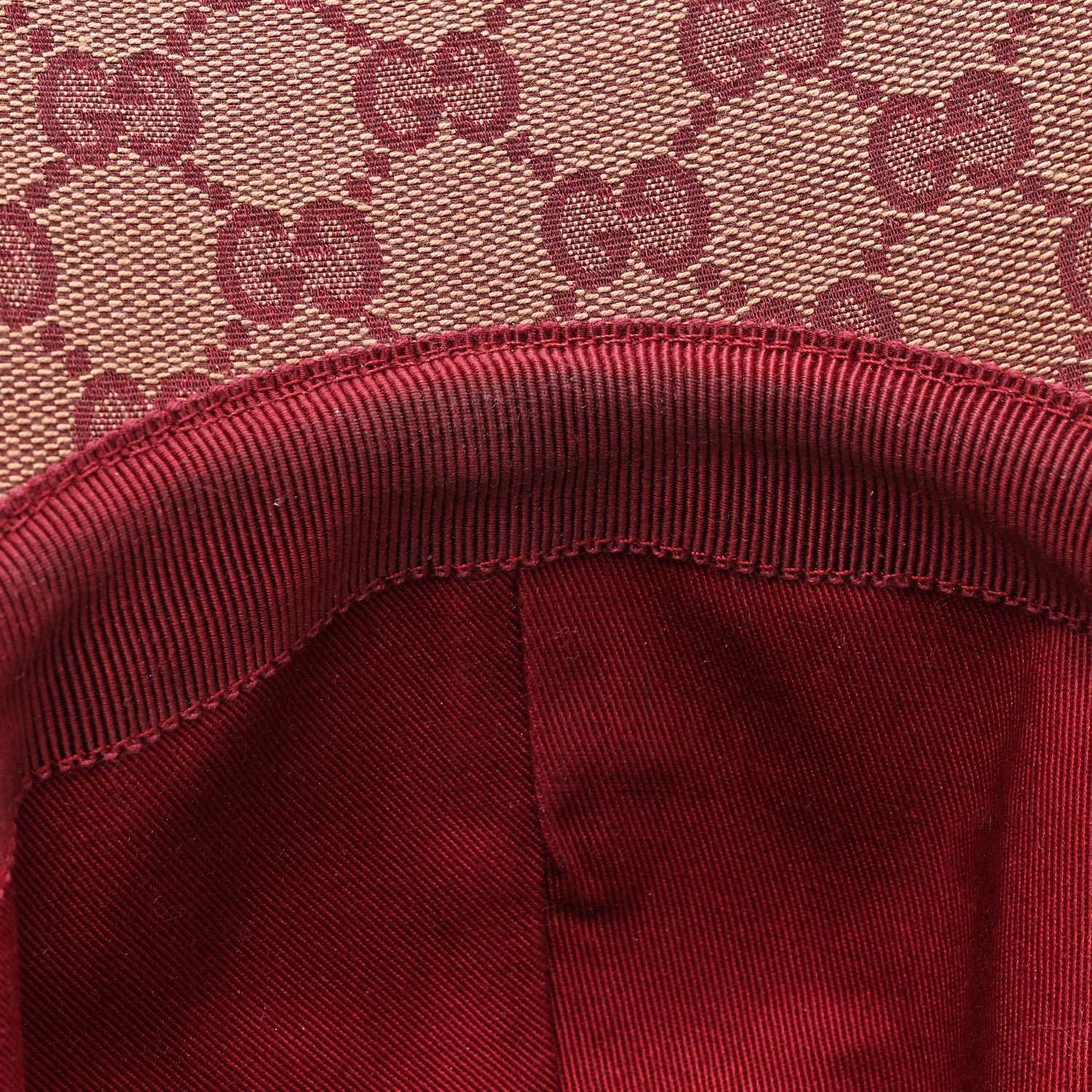 Gucci Monogram Textured Dollar Calfskin Zeno Baseball Hat L Camel Bordeaux 8 of 8