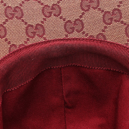 Gucci Monogram Textured Dollar Calfskin Zeno Baseball Hat L Camel Bordeaux 8 of 8