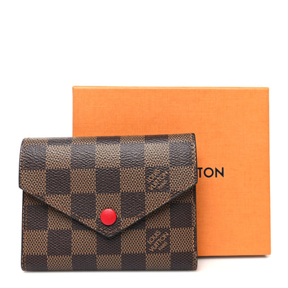 Louis Vuitton Damier Ebene Victorine Wallet Red 9 of 9