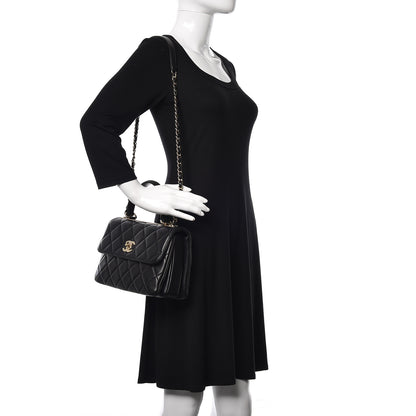 Chanel Lambskin Quilted Small Trendy CC Dual Handle Flap Bag Black 2 of 10