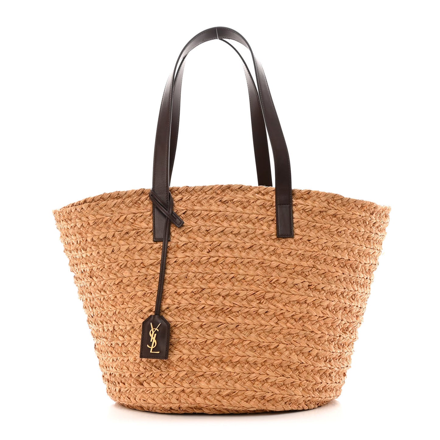 Raffia Calfskin Medium Panier Tote