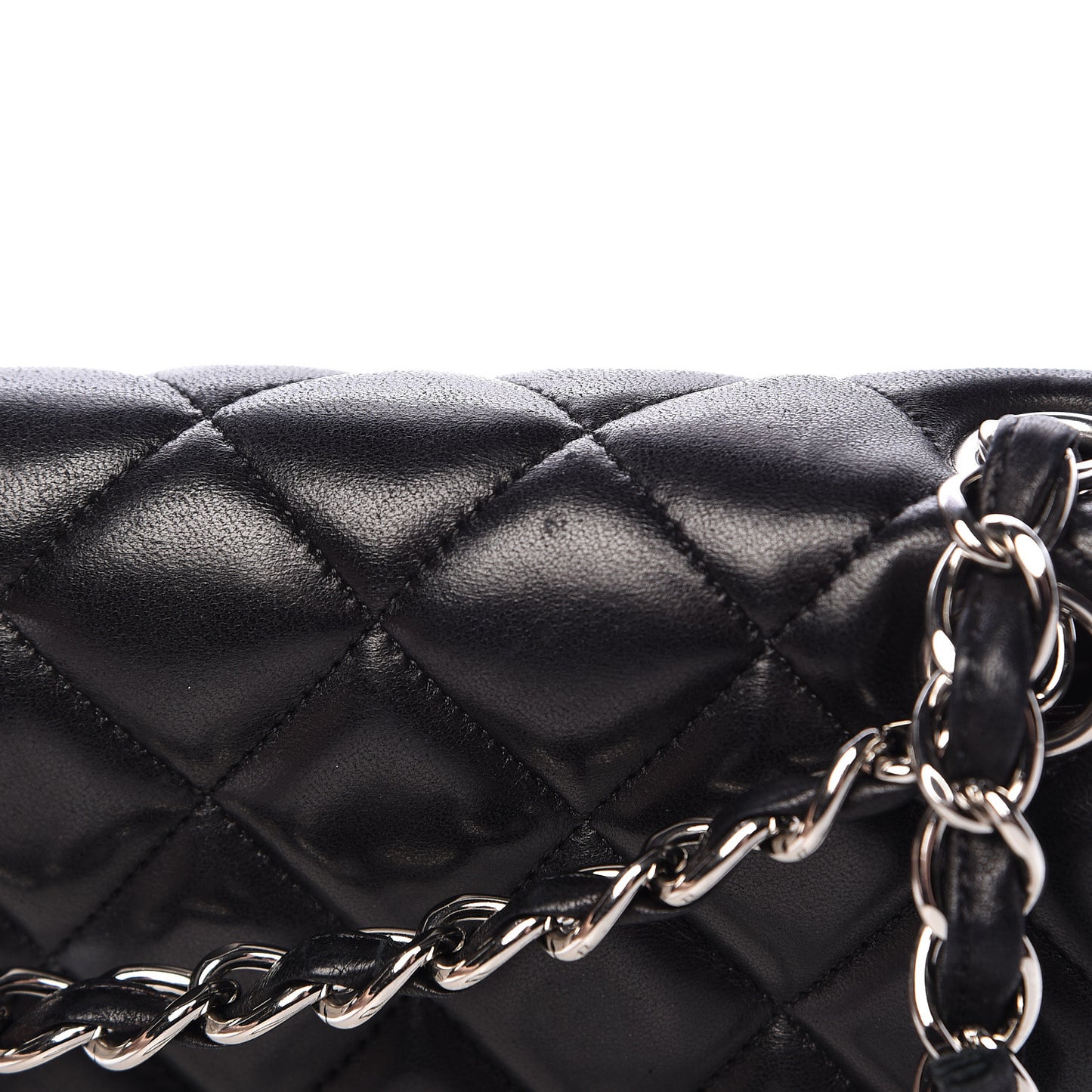 Lambskin Quilted Maxi Single Flap Black