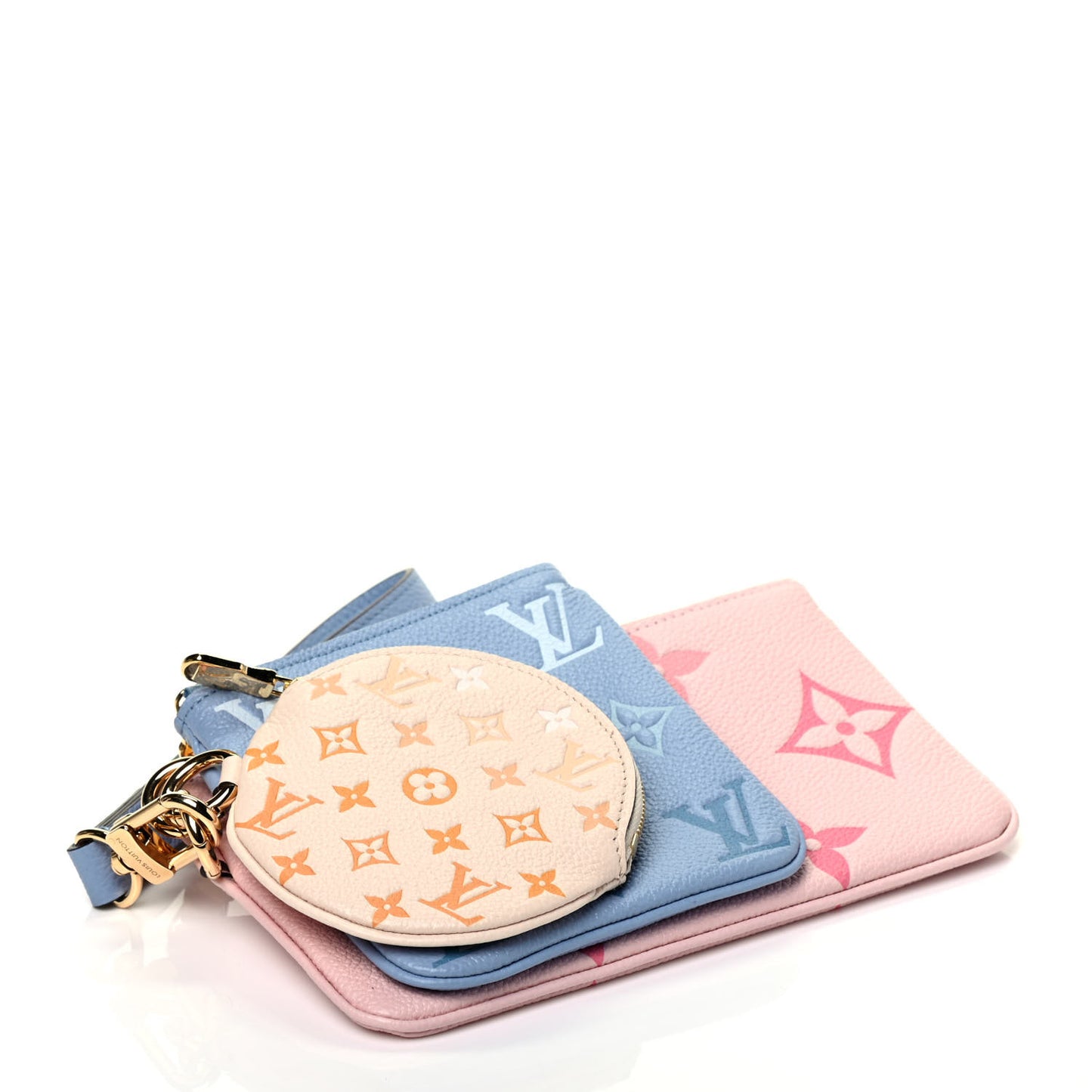 Empreinte Monogram Giant By The Pool Trio Pouch Rosebud Summer Blue Cream Saffron